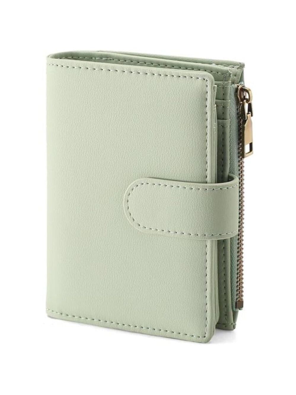 Small Wallet Women Leather RFID Bifold Zipper Card Case ID Window Purse